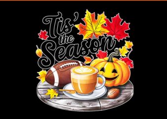 Tis’ The Season Halloween Pumpkin Football PNG t shirt designs for sale