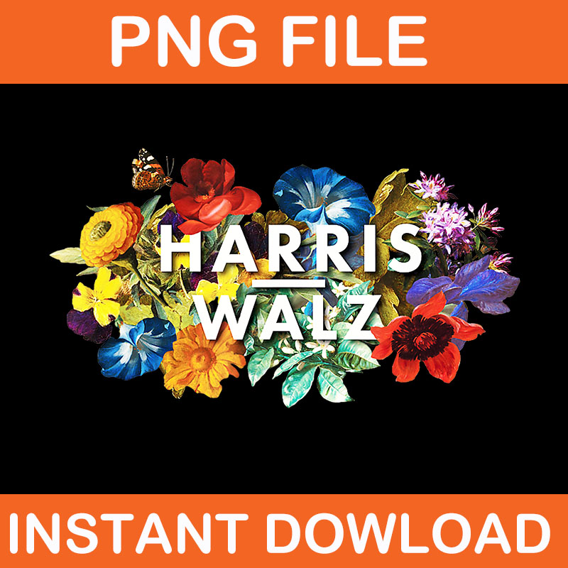 Kamala Harris 2024 Floral Feminine Women PNG, Kamala Walz 2024 PNG