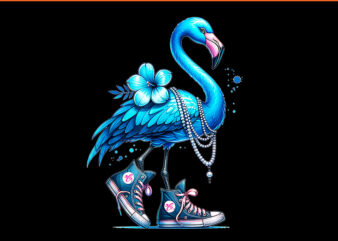 Flamingo Chucks And Pearls Comma La Kamala Harris 2024 PNG, Flamingo Chucks And Pearls Kamala Harris PNG