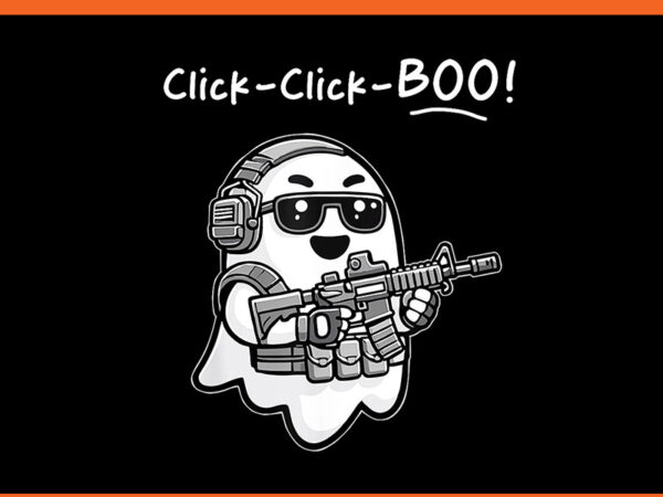 Tactical ghost click click boo halloween veteran party png t shirt designs for sale