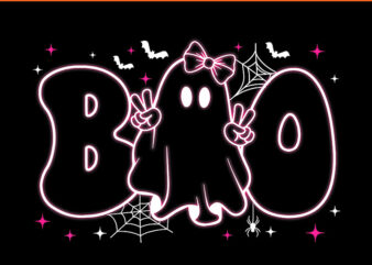 Cute Ghost Floral Boo Halloween PNG, Ghost Spooky Season PNG