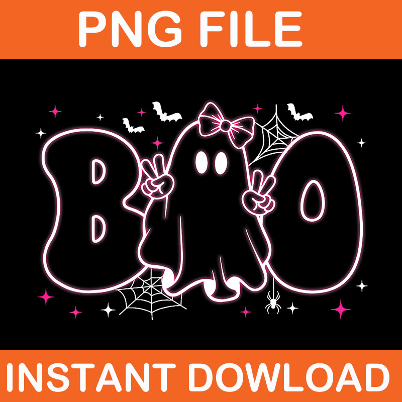 Cute Ghost Floral Boo Halloween PNG, Ghost Spooky Season PNG