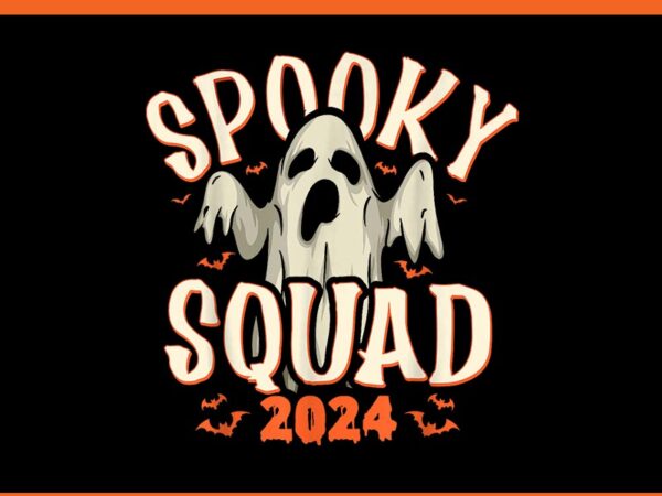 Spooky squad 2024 png, spooky season boo ghost png t shirt template vector