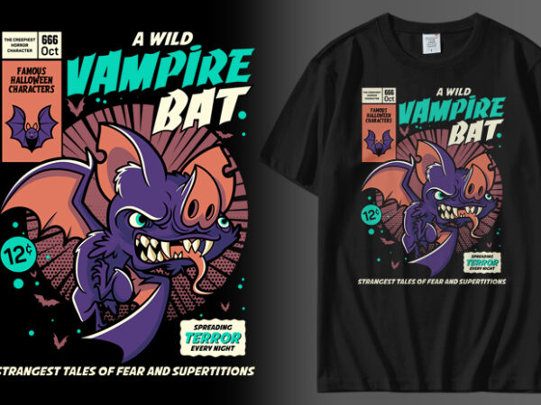 Vampire bat t shirt vector art