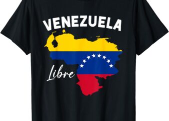 Venezuela Flag Map Proud American Venezuelan Venezuela Libre T-Shirt