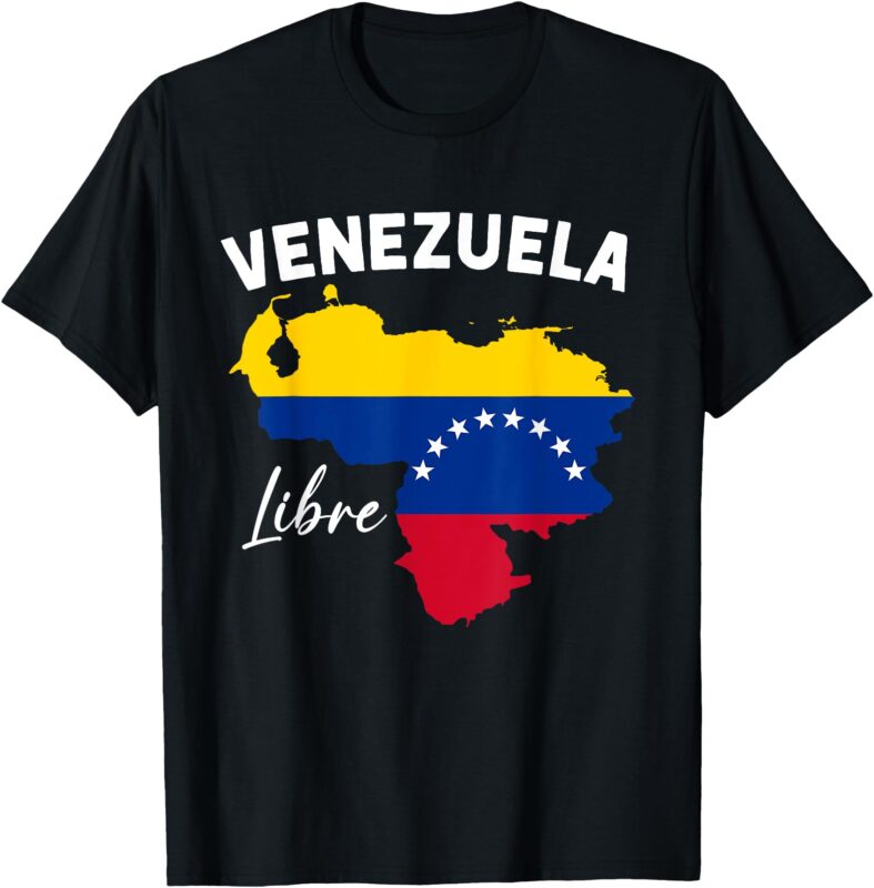 Venezuela Flag Map Proud American Venezuelan Venezuela Libre T-Shirt