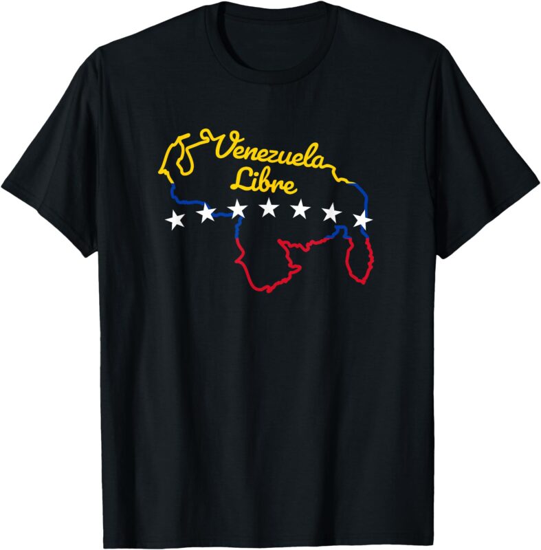 Venezuela Libre 7 Stars Flag Venezuelan Map Souvenir T-Shirt