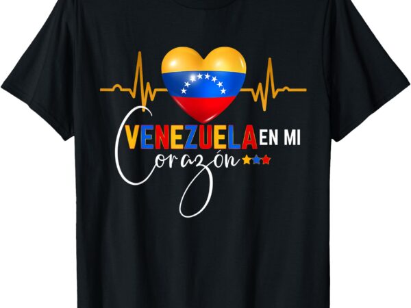 Venezuela en el corazon venezuelan venezuela flag latin t-shirt