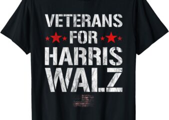 Veterans For Harris 2024 Kamala Harris Tim Walz Veteran USA T-Shirt