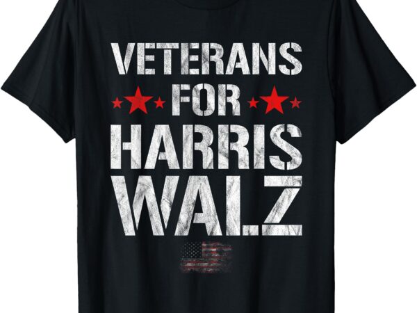 Veterans for harris 2024 kamala harris tim walz veteran usa t-shirt