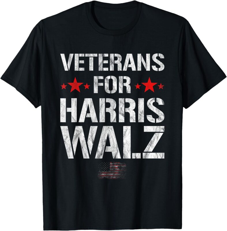 Veterans For Harris 2024 Kamala Harris Tim Walz Veteran USA T-Shirt