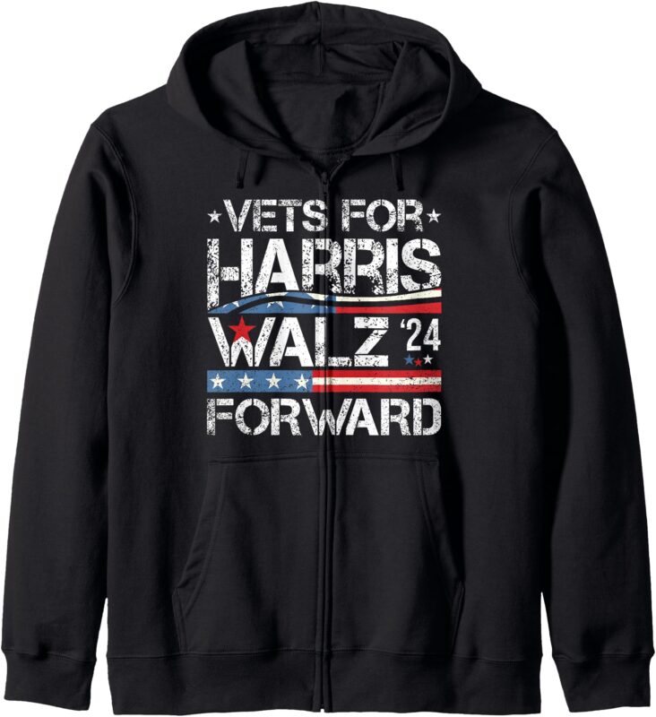 Vets For Kamala Harris Tim Walz Veterans for Harris Zip Hoodie