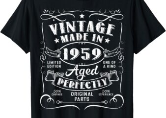 Vintage 65th Birthday Decorations Men Funny 1959 65 Birthday T-Shirt