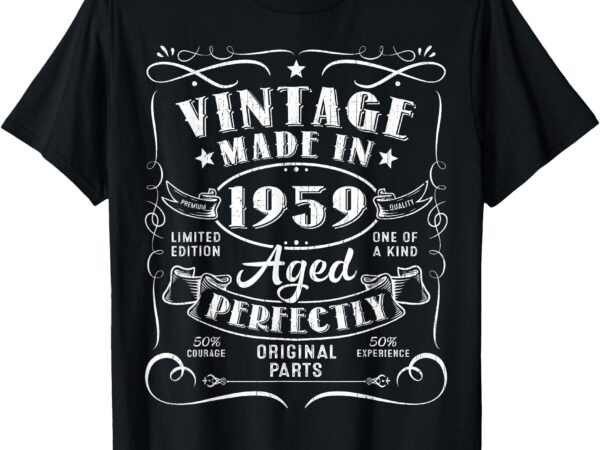 Vintage 65th birthday decorations men funny 1959 65 birthday t-shirt