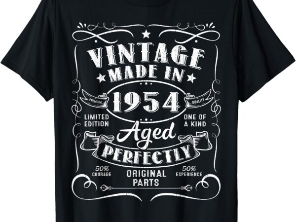 Vintage 70th birthday decorations men funny 1954 70 birthday t-shirt