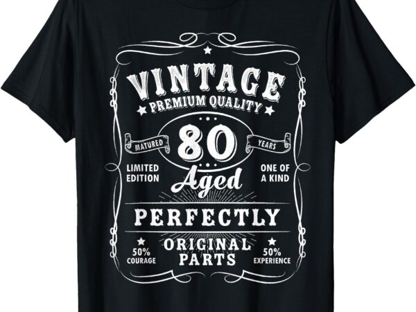 Vintage 80th birthday decorations men funny 80 birthday t-shirt