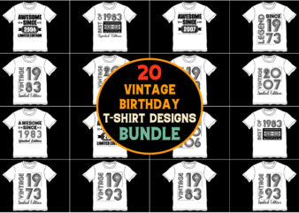 Vintage Birthday T-Shirt Design Bundle