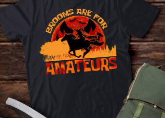 Vintage Brooms Are For Amateurs Halloween Horse Riding T-Shirt ltsp