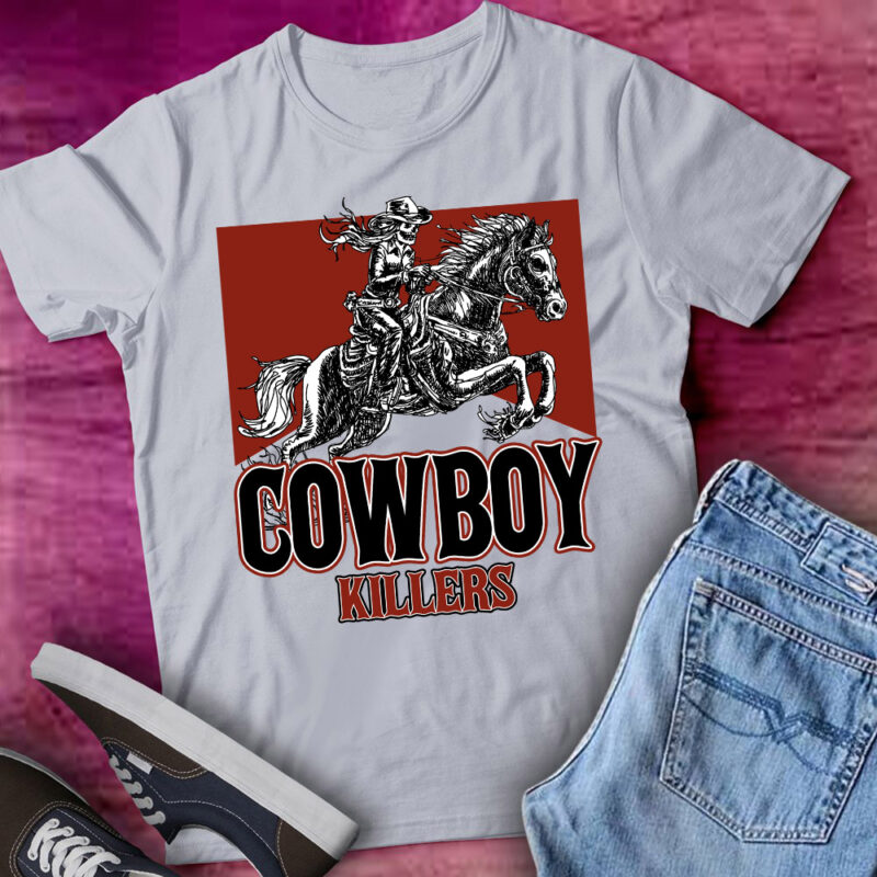 Vintage Cowboy 90s Western Retro Skeleton Wild West Gift lts-d