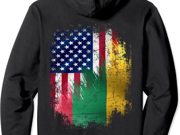 Vintage lithuania and american with flag cool gift pullover hoodie t shirt vector art