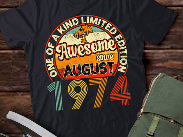 Vintage retro august 1974 50th birthday gifts 50 years old lts-d t shirt vector art