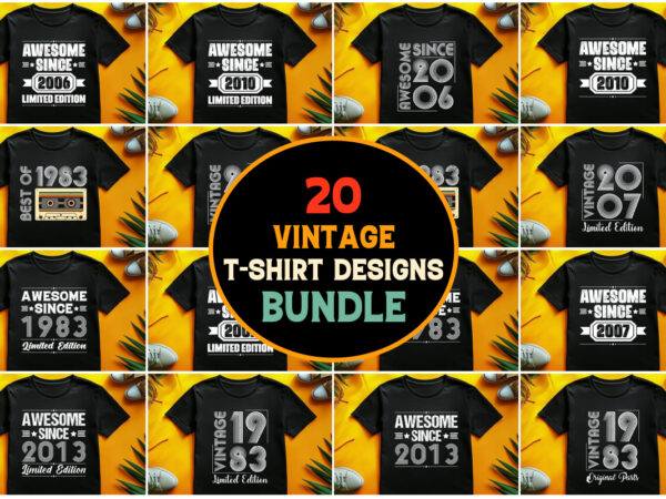 Vintage t-shirt design bundle