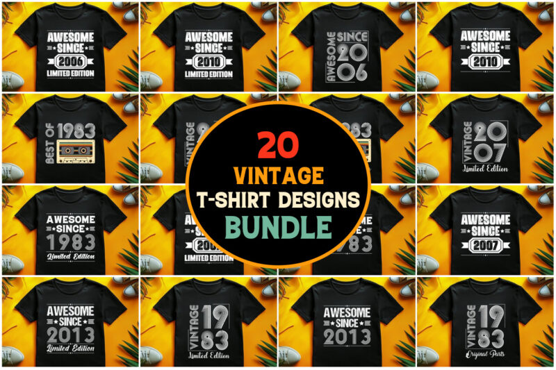 Vintage T-shirt Design Bundle