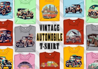 Retro Vintage Automobile t-shirt design bundle with 20 png designs – download instantly vintage car T-shirt Design