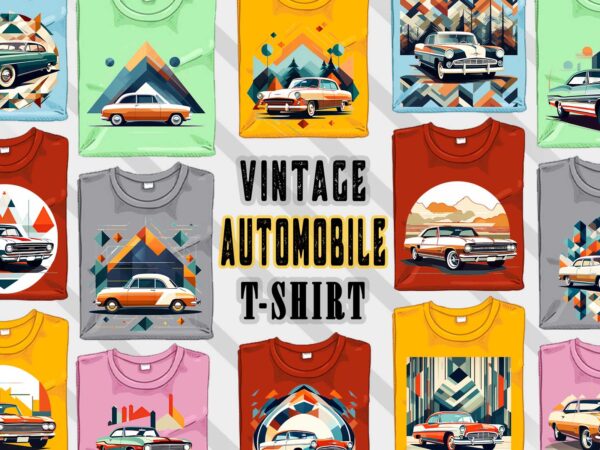 Retro vintage automobile t-shirt design bundle with 20 png designs – download instantly vintage car t-shirt design