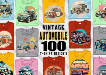 100 Retro Vintage Automobile t-shirt design bundle with 20 png designs – download instantly vintage car T-shirt Design