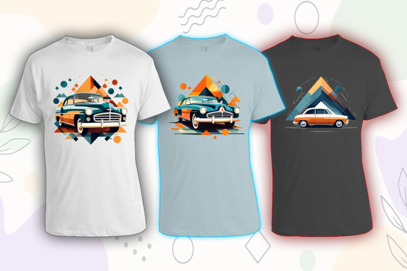 100 Retro Vintage Automobile t-shirt design bundle with 20 png designs – download instantly vintage car T-shirt Design