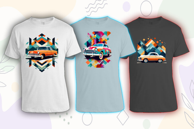 100 Retro Vintage Automobile t-shirt design bundle with 20 png designs – download instantly vintage car T-shirt Design