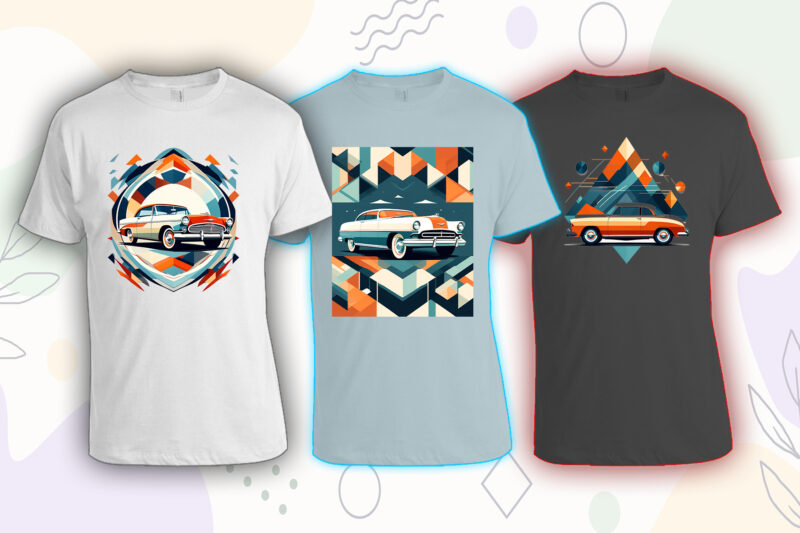 Retro Vintage Automobile t-shirt design bundle with 20 png designs – download instantly vintage car T-shirt Design