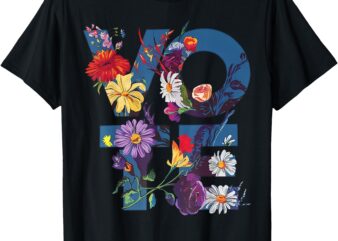 Vote Blue Floral Flower Democrat Kamala 2024 T-Shirt