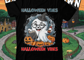 Halloween Vibes t-Shirt Design, Halloween t-shirt design,halloween,Halloween t-Shirt Design bundle,Happy helloween t-shirt design,helloween