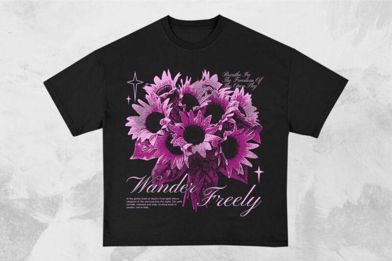 Flower Good Vibe T-shirt Design Bundle