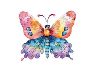 Watercolor Cute Kawaii Butterfly Spring Summer t shirt design for sale