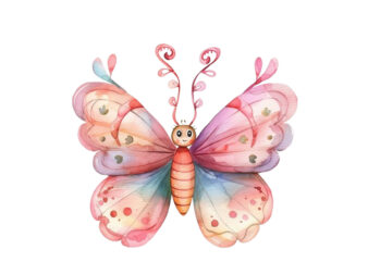 Watercolor Cute Kawaii Butterfly Spring Summer t shirt design for sale