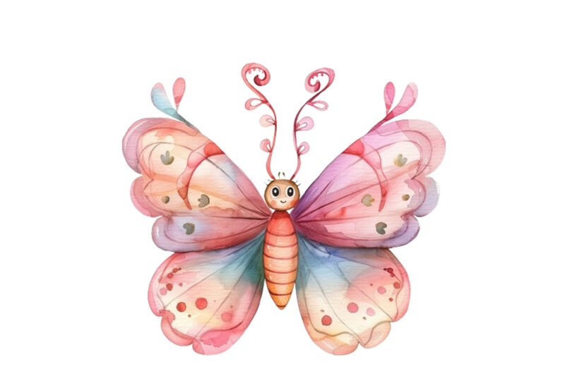 Watercolor Cute Kawaii Butterfly Spring Summer