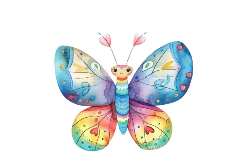 Watercolor Cute Kawaii Butterfly Spring Summer