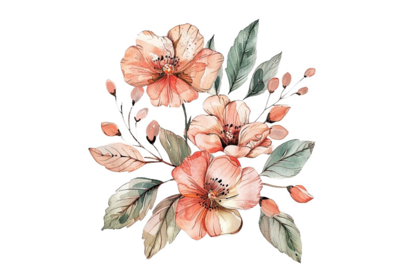 Watercolor Floral Boutique Clipart