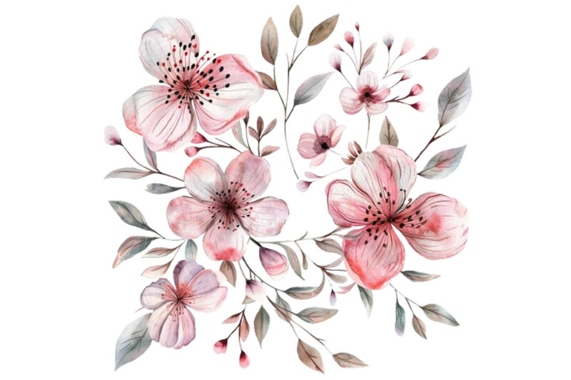 Watercolor Floral Boutique Clipart