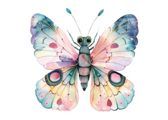 Watercolor Kawaii Butterfly Nursery