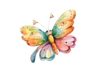 Watercolor Kawaii Butterfly Nursery