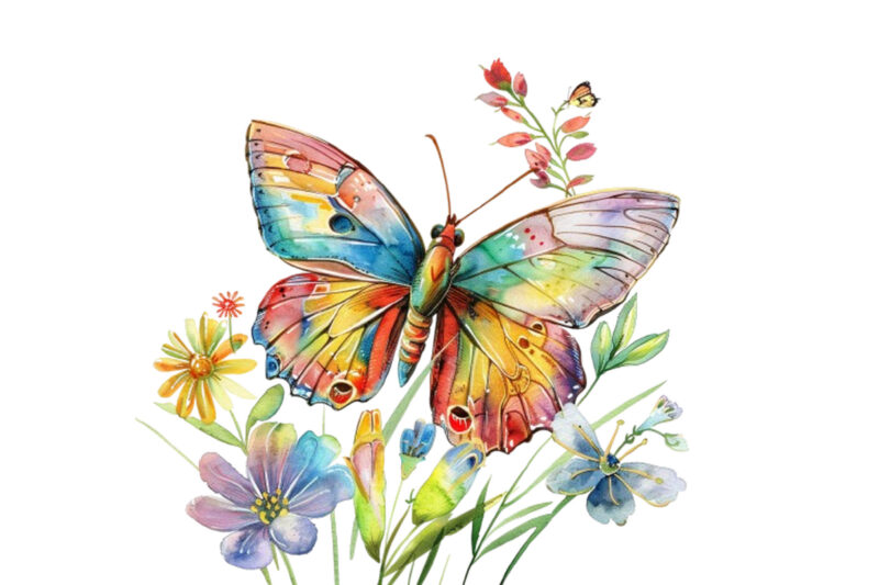 Watercolor Kawaii Butterfly Nursery