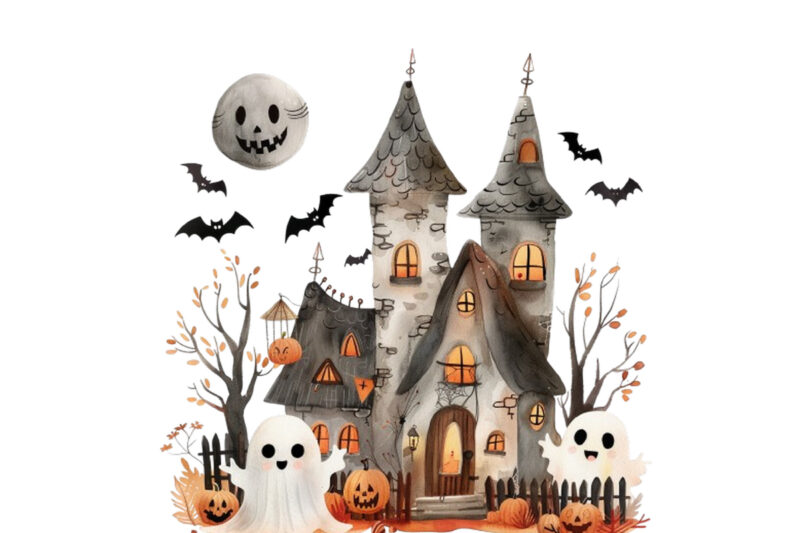 Watercolor Kawaii Halloween home