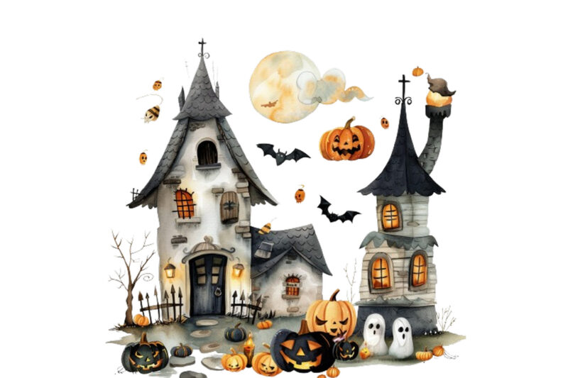 Watercolor Kawaii Halloween home