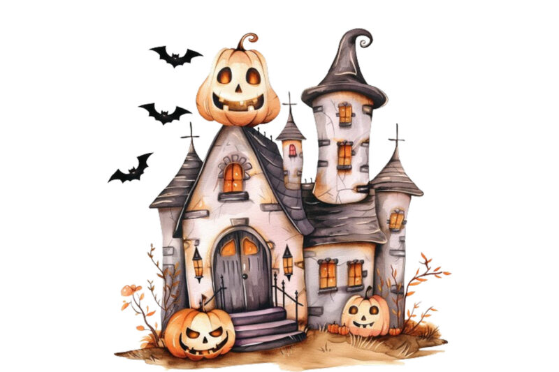 Watercolor Kawaii Halloween home