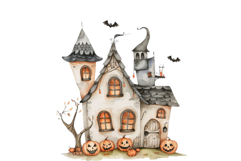 Watercolor Kawaii Halloween home