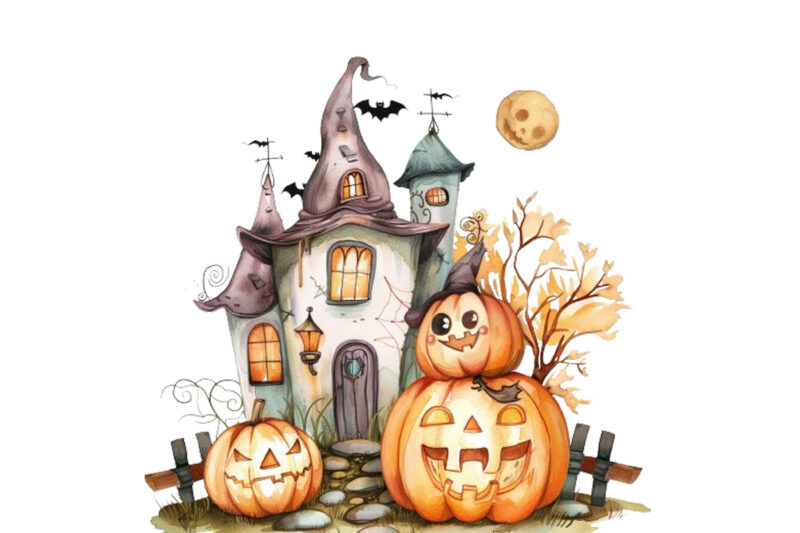 Watercolor Kawaii Halloween home